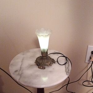 Ornate Floral Glass Table Lamp